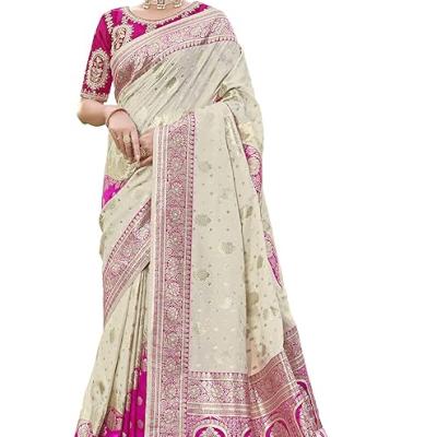 acquard Work Woven Saree with Unstitch Blouse Piece